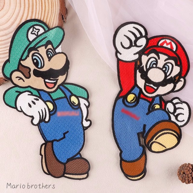 Cartoon Super Mario Brothers Big Cloth Patches Embroidery Applique Sewing  on Clothing DIY Garment School Bags Decor Gifts - AliExpress